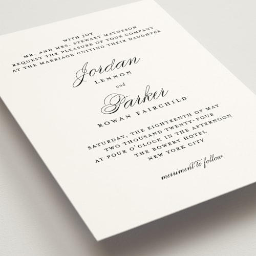This is a cotton wedding invitations with standard by Kimberly FitzSimons called flawless printing on signature in standard