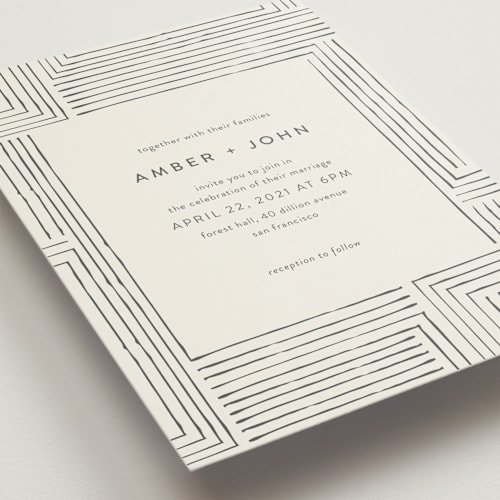 This is a pebble wedding invitations with standard by Anelle Mostert called pattern play printing on signature in standard