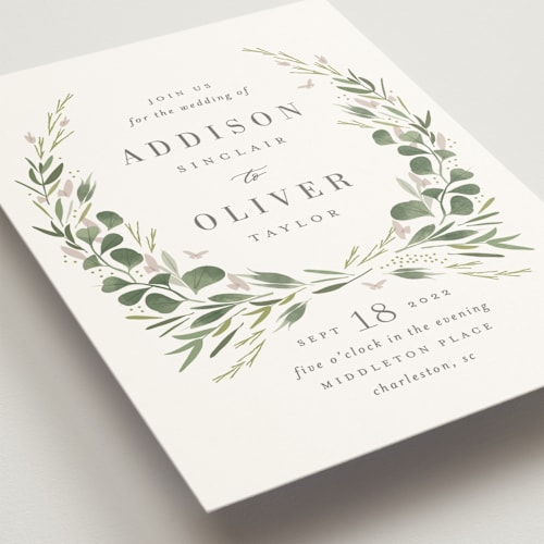 This is a ivory wedding invitations with standard by Kristie Kern called garden path printing on signature in standard