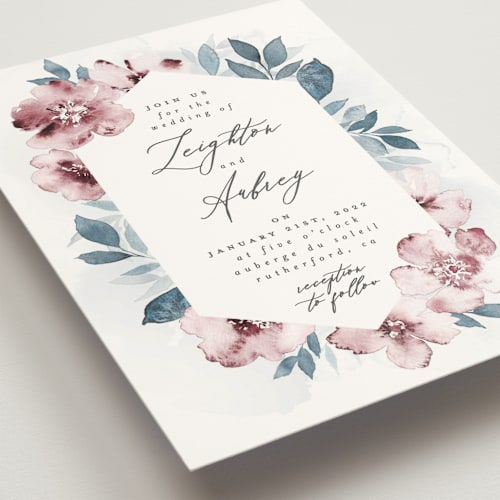 This is a rose wedding invitations with standard by Everett Paper Goods called fancifully printing on signature in standard