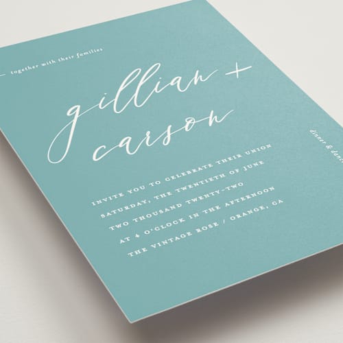 This is a sky wedding invitations with standard by Chryssi Tsoupanarias called villa printing on signature in standard