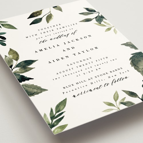 This is a leaf wedding invitations with standard by Alethea and Ruth called clearing printing on signature in standard