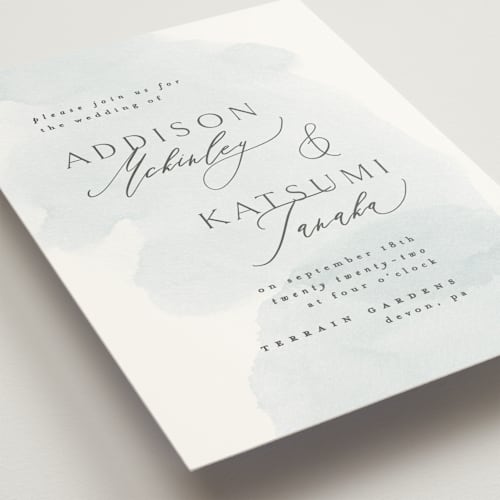 This is a sky wedding invitations with standard by Everett Paper Goods called softly layered printing on signature in standard