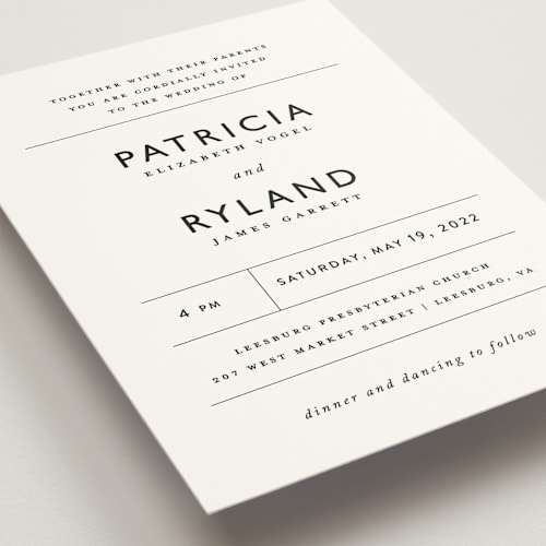 This is a snow wedding invitations with standard by That Girl Press called ordered grace printing on signature in standard