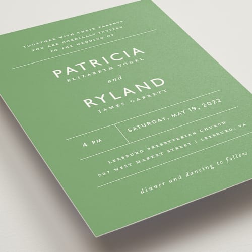 This is a spring wedding invitations with standard by That Girl Press called ordered grace printing on signature in standard