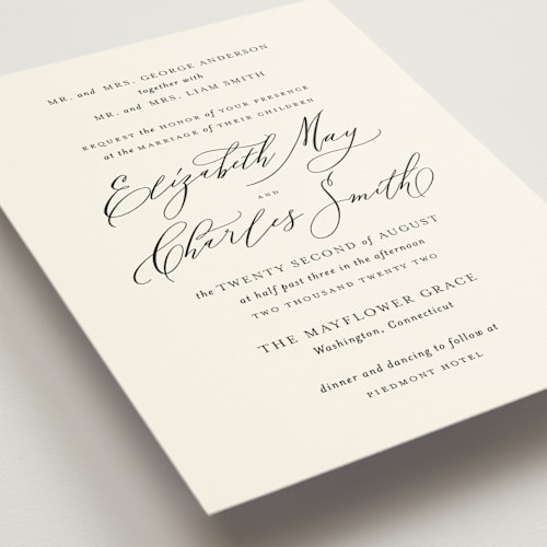 This is a linen wedding invitations with standard by Design Lotus called elysium printing on signature in standard
