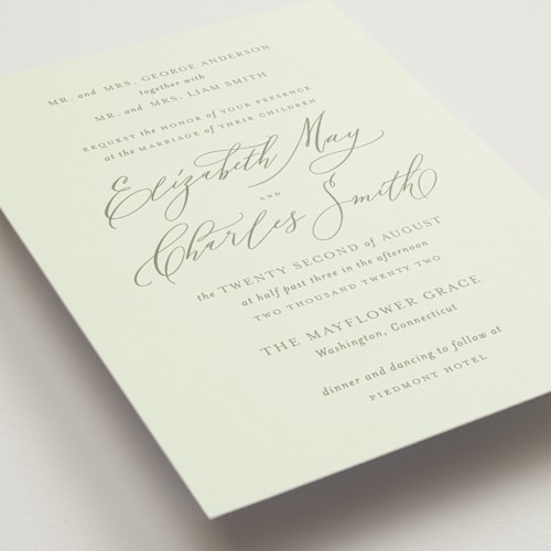 This is a willow brook wedding invitations with standard by Design Lotus called elysium printing on signature in standard