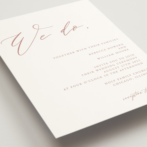 This is a rose wedding invitations with standard by lulu and isabelle called we do printing on signature in standard
