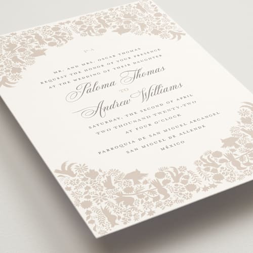 This is a stone wedding invitations with standard by Lagniappe Paper called hacienda printing on signature in standard