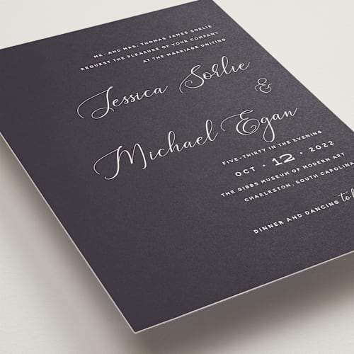 This is a blackberry wedding invitations with standard by Susan Brown called right side printing on signature in standard