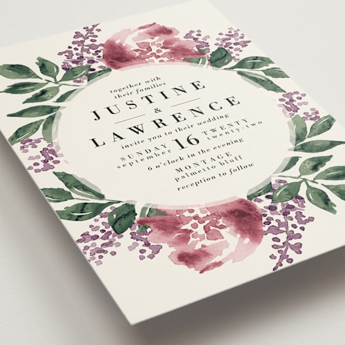 This is a spring wedding invitations with standard by Chris Griffith called southern comfort printing on signature in standard