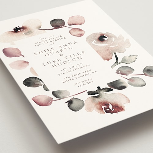 This is a rose wedding invitations with standard by Petra Kern called bella mia printing on signature in standard