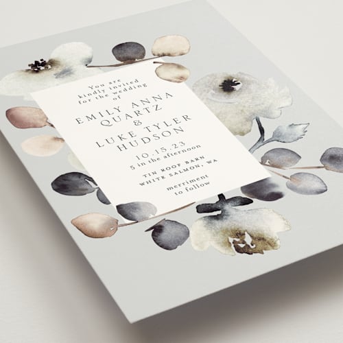This is a fog wedding invitations with standard by Petra Kern called bella mia printing on signature in standard