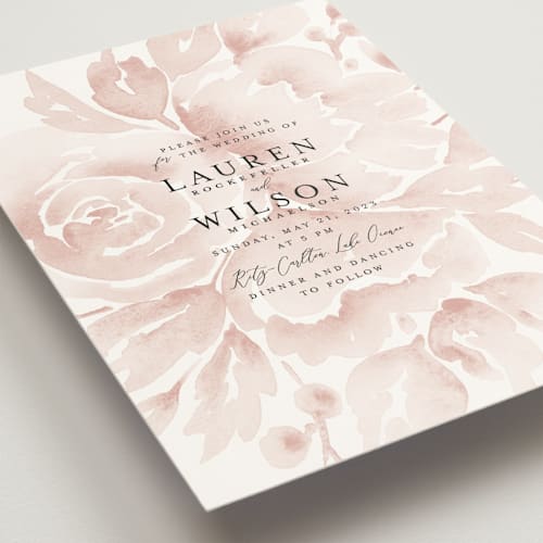 This is a blush wedding invitations with standard by Chris Griffith called wedding dream printing on signature in standard