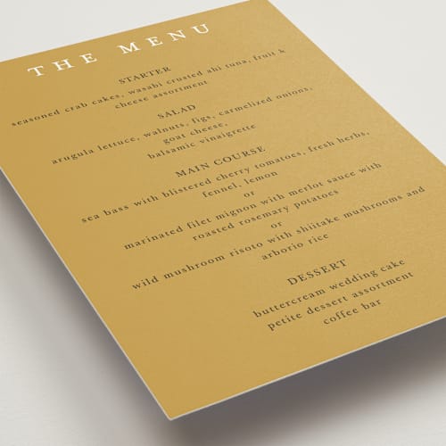 This is a sunrise menu cards with standard by Lindsay Megahed called silhouette printing on signature in 5x7