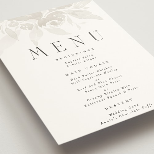 This is a cotton menu cards with standard by Erin L. Wilson called city center printing on signature in standard