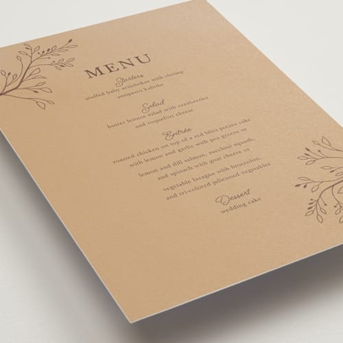 This is a autumn menu cards with standard by Morgan Ramberg called disney storybook printing on signature in standard