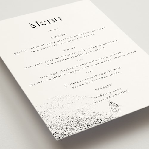 This is a ink menu cards with standard by Blustery August called forever printing on signature in standard