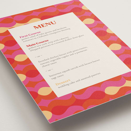 This is a new york menu cards with standard by Bethania Lima called pop love printing on signature in standard