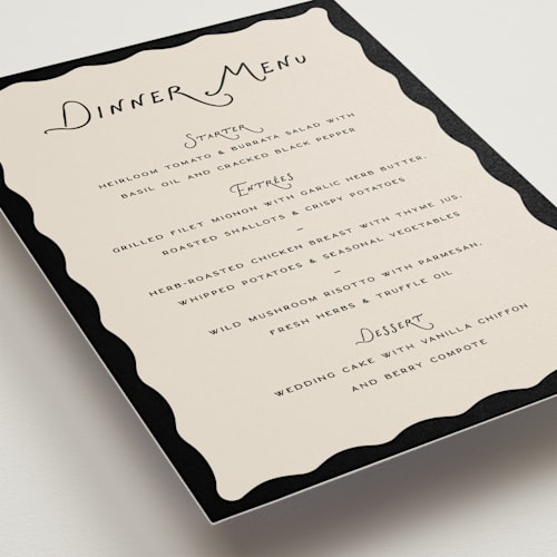 This is a shadow menu cards with standard by Pixel and Hank called lovers printing on signature in standard