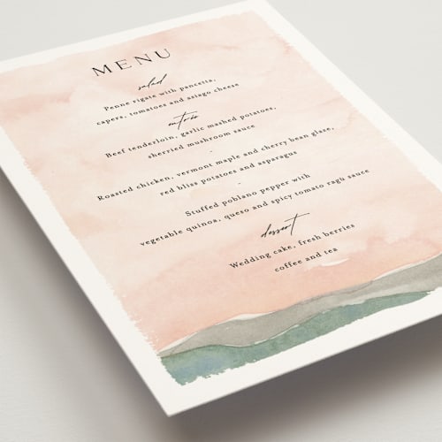This is a northern menu cards with standard by Pixel and Hank called countryside printing on signature in standard