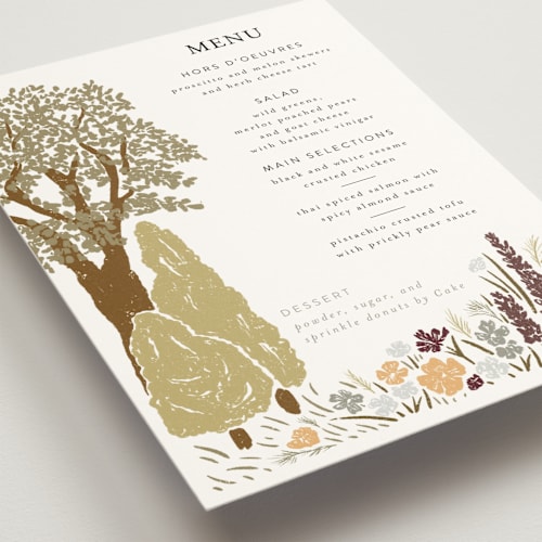 This is a sage menu cards with standard by Shiny Penny Studio called valley of the moon printing on signature in standard