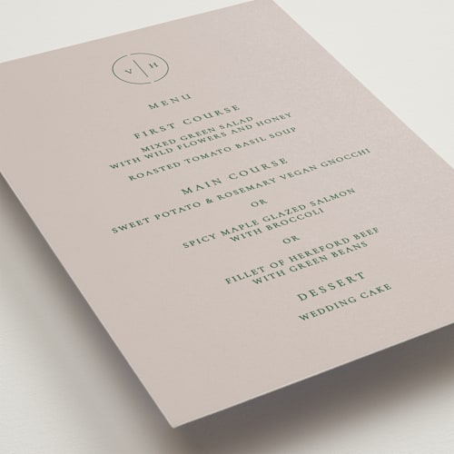 This is a vineyard menu cards with standard by Sumak Studio called wellness printing on signature in standard