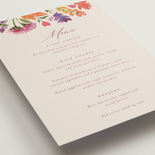 This is a autumn menu cards with standard by Pink House Press called crest fall printing on signature in standard