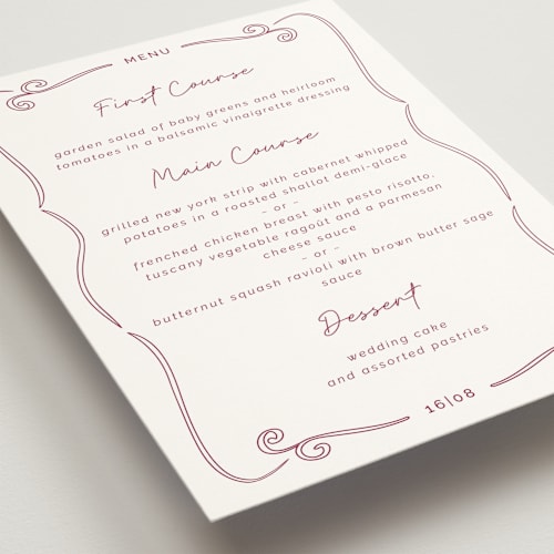 This is a wine menu cards with standard by Zani van Zyl called santorini printing on signature in standard