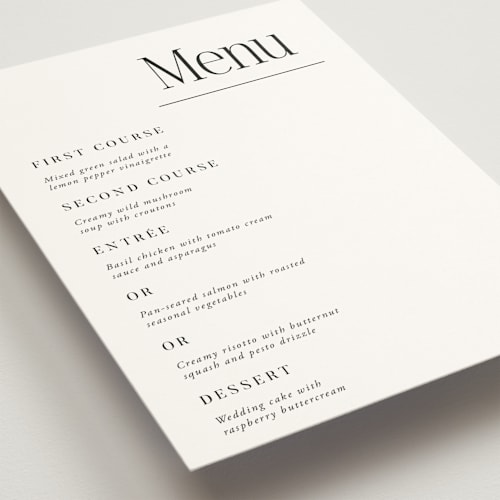 This is a cloud menu cards with standard by Ashlee Townsend called modern space printing on signature in standard