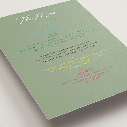 This is a sky menu cards with standard by Dana Duricekova called florals printing on signature in standard