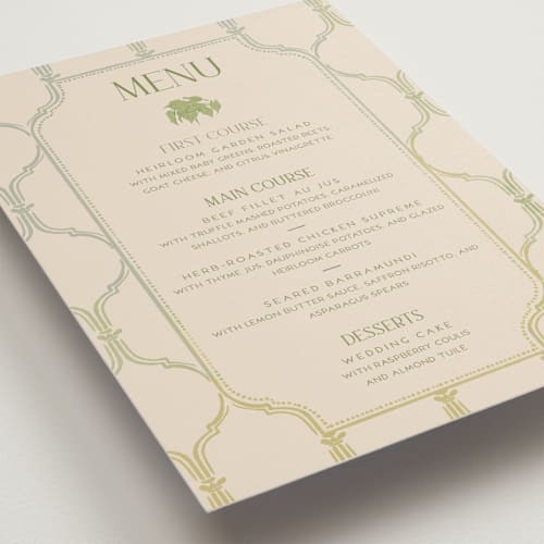 This is a summer citrus menu cards with standard by Vera Lim called the gallery printing on signature in standard