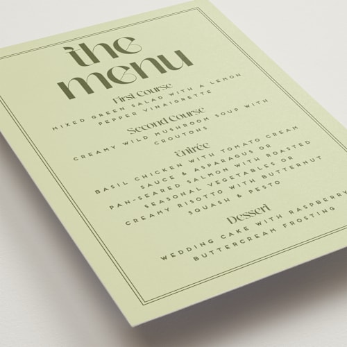 This is a kiwi menu cards with standard by Claudia Orengo called news! printing on signature in standard