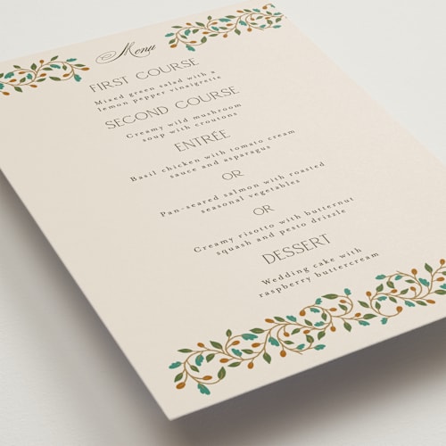 This is a autumn menu cards with standard by Ashlee Townsend called juliet printing on signature in 5x7