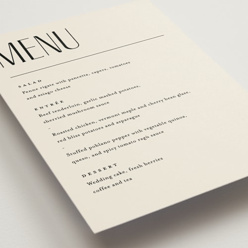 This is a daydream menu cards with standard by Pixel and Hank called all type printing on signature in standard