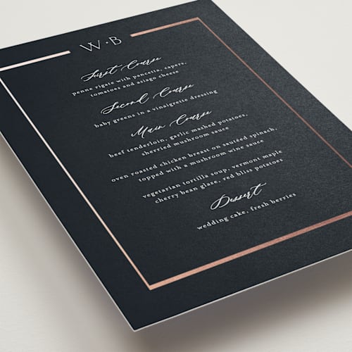 This is a ocean menu cards with foil pressed by Stacey Meacham called luster printing on signature in 5x7