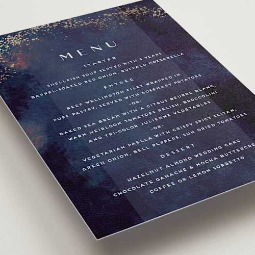 This is a deep sea menu cards with foil pressed by chocomocacino called oponki printing on signature in standard