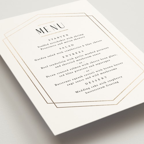 This is a cloud menu cards with foil pressed by Carly Reed Walker called formally printing on signature in standard