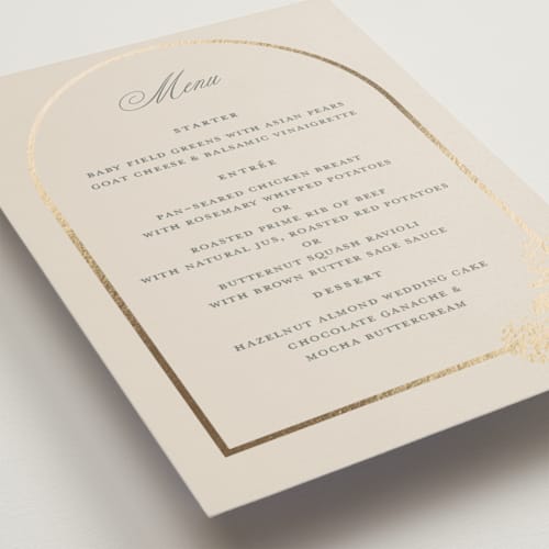 This is a tea time menu cards with foil pressed by Susan Zinader called shimmering hydrangeas printing on signature in 5x7