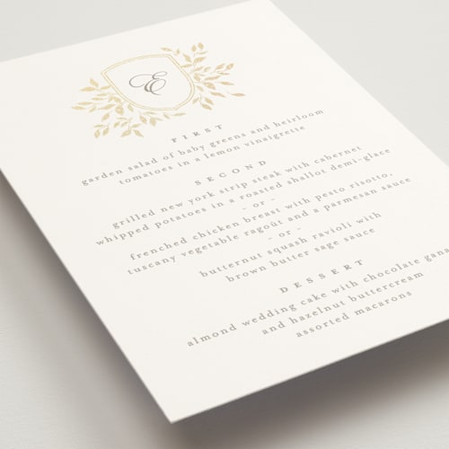 This is a chiffon menu cards with foil pressed by Kristie Kern called aperol printing on signature in 5x7