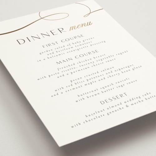 This is a snow menu cards with foil pressed by Jen Banks called forever and printing on signature in standard