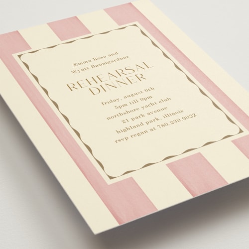 This is a peony rehearsal dinner invitations with standard by Baumbirdy called tailored frame printing on signature in standard