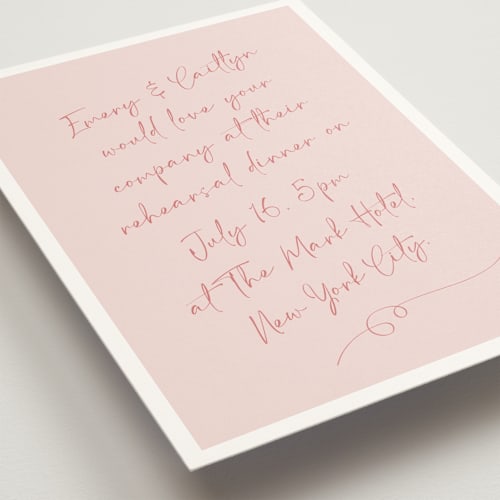 This is a rosebud rehearsal dinner invitations with standard by Adelyn T. called ink scribble printing on signature in standard