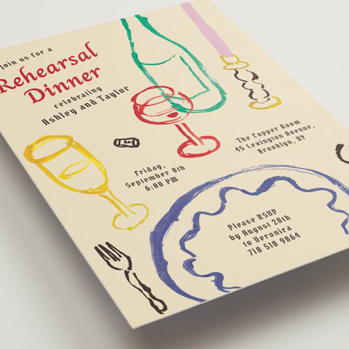 This is a wonderland rehearsal dinner invitations with standard by Cass Loh called dine & delight printing on signature in standard