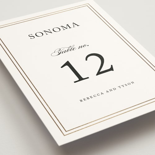 This is a snow table numbers with foil pressed by Kimberly FitzSimons called eloquence printing on doublethick in standard