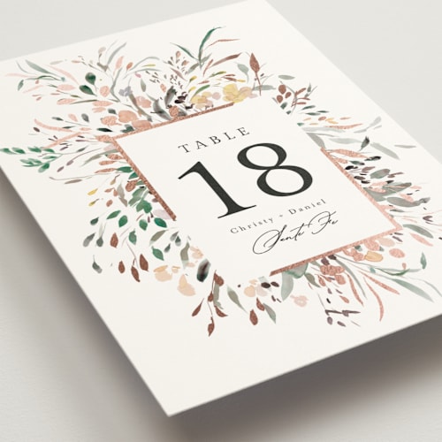This is a garden table numbers with foil pressed by Itsy Belle Studio called undone printing on doublethick in standard