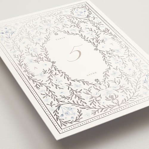 This is a balmoral table numbers with foil pressed by Claudia Orengo called victorian printing on doublethick in standard