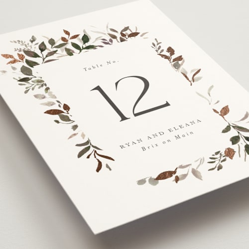 This is a harvest table numbers with foil pressed by Itsy Belle Studio called garden serenity printing on doublethick in standard