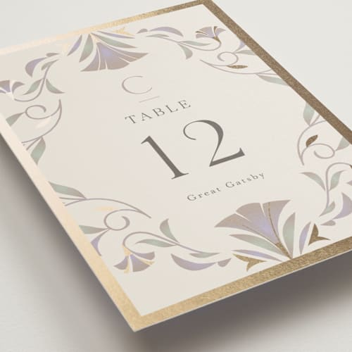 This is a vanilla table numbers with foil pressed by Lori Wemple called deco nouveau printing on doublethick in standard