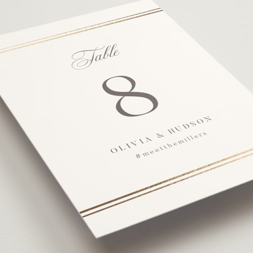 This is a pearl table numbers with foil pressed by Nicole Walsh called classic elegance printing on doublethick in standard